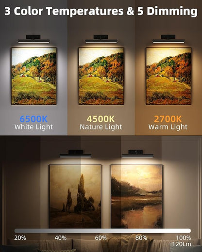 EZVALO 13-Inch Wireless Picture Light, 4000mAh Rechargeable Battery LED Art - Image 2