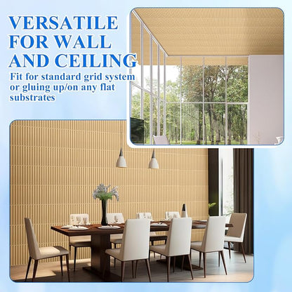 Nuanchu 60 Pcs 3D Slat Wall Panels, Paintable Waterproof Textured Tiles - Image 6