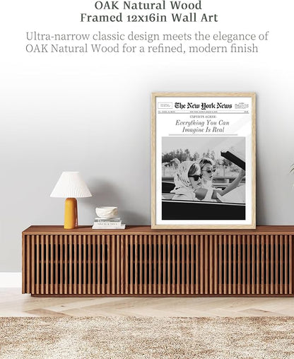 iHery Everything You Can Imagine Is Real Framed Trendy NewsPaper Wall Art - Image 2