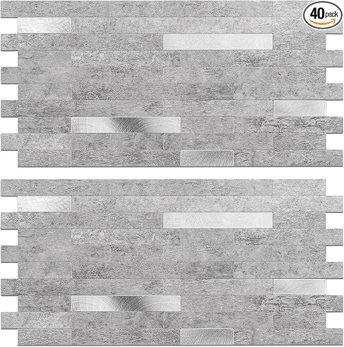 Peel and Stick Backsplash Tile Waterproof Removable PVC Wall Sticker 3D Faux by KOYNSLE