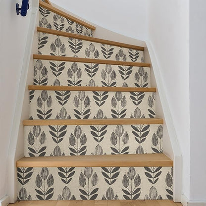 NuWallpaper Folk Tulip Peel and Stick Wallpaper, Textured Removable Wallpaper - Image 7