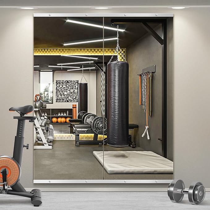 TRAHOME Home Gym Mirror for Wall, Glass Frameless Body Large Mirror for Home Gym by TRAHOME