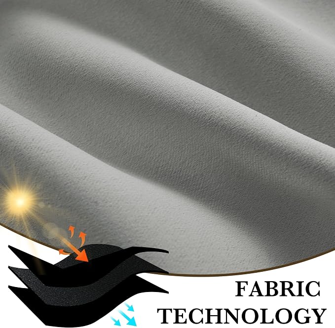RYB HOME Bedroom Blackout Curtains 72 inches Long, 100% Blackout Thermal - Image 7