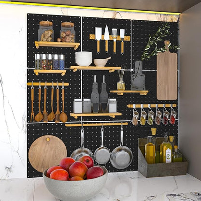 Peg Board, 4 Pack Metal Pegboard Panels Black Pegboards Wall Organizer - Image 7
