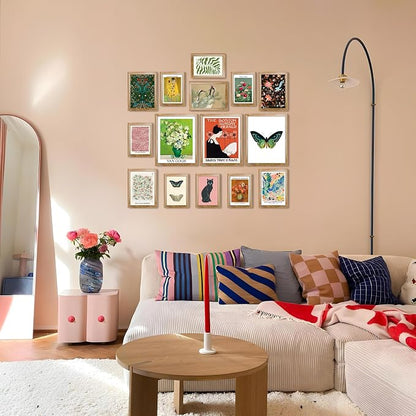 LANCHI95 Eclectic Framed Wall Art Set of 15 – Colorful Gallery Wall Decor - Image 6