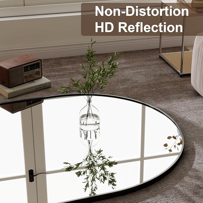 GLSLAND-34x76 inch Wall Mount Arched Full Length Mirror-Aluminum Alloy Frame - Image 4