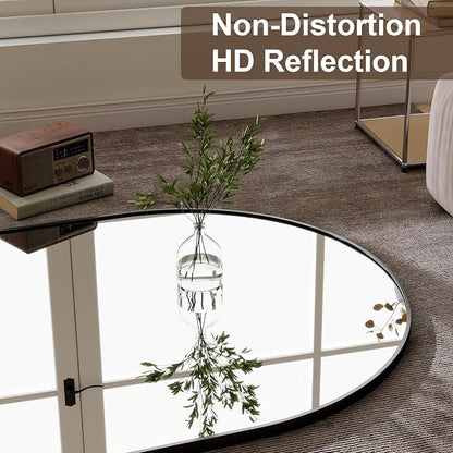 GLSLAND-34x76 inch Wall Mount Arched Full Length Mirror-Aluminum Alloy Frame - Image 4