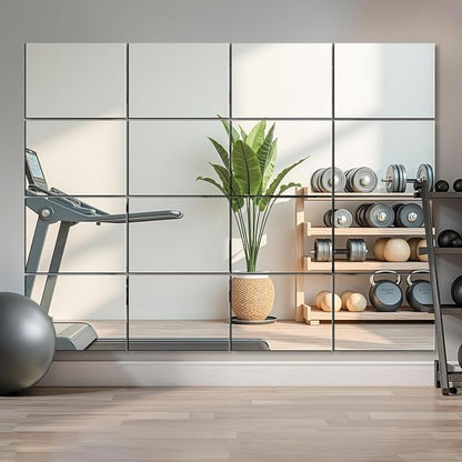 Delma Home Gym Mirror Tiles, Large Square Workout Mirrors, Full Body Wall Mirror - Image 7