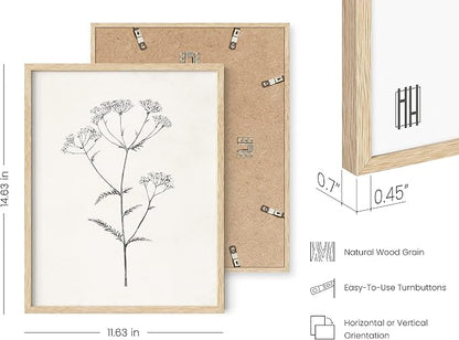 HAUS AND HUES Grey Floral Wall Art - Image 3