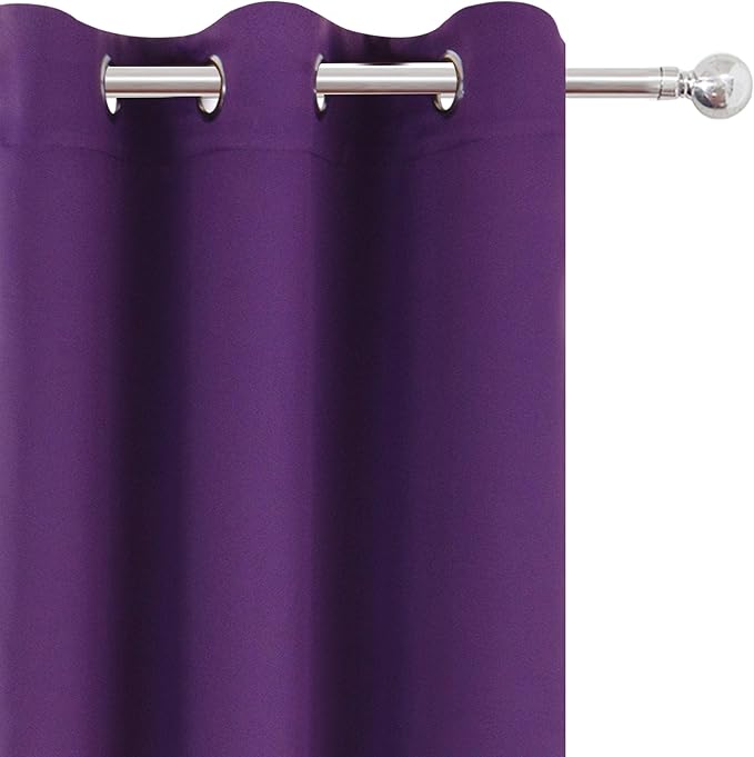LEMOMO Purple Blackout Curtains/52 x 45 Inch Length Kids Curtains/Set of 2 - Image 6
