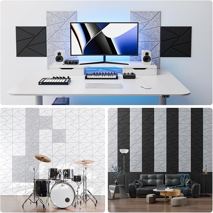 22 Pack Acoustic Panels with Self-Adhesive, Sound Panels High Density, - Image 4