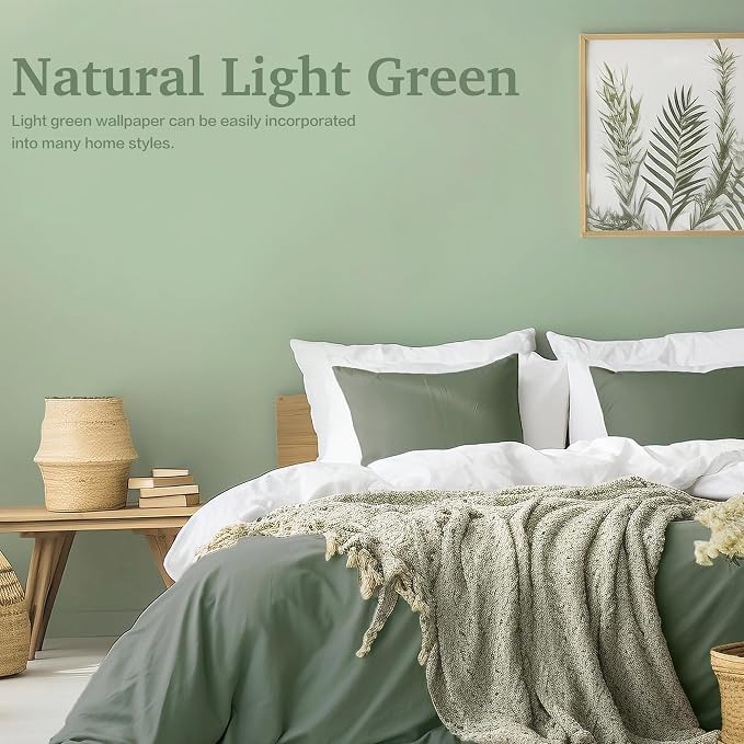 Dimoon 17.7''x118'' Peel and Stick Wallpaper Light Green Contact Paper - Image 7
