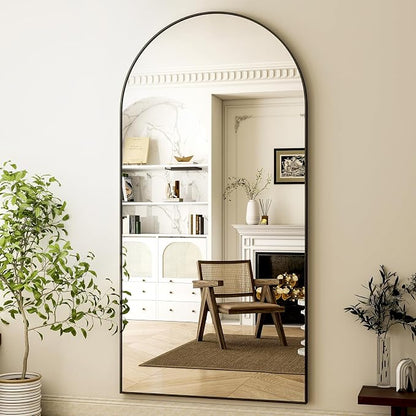 HARRITPURE 71"x30" Arched Full Length Mirror Free Standing Leaning Hanging - Image 9