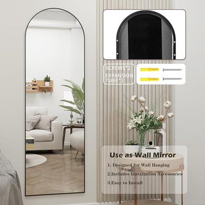 Door Mirror, Arched Full Length Mirror Over The Door, Full Body Mirrors - Image 7