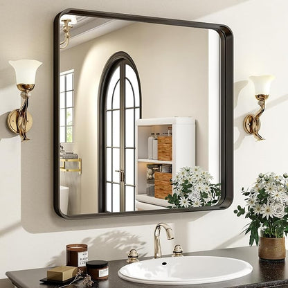 30"x 30" Black Bathroom Mirror by EASLY