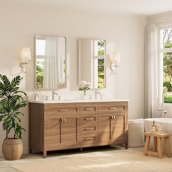 TETOTE Brushed Nickel Bathroom Mirror 24 x 36 Inch - Image 2