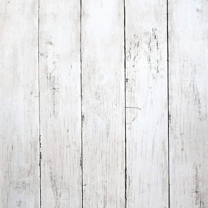 39.37 ft x17.7 in White Wood Peel and Stick Wallpaper White Wall Paper by CiCiwind