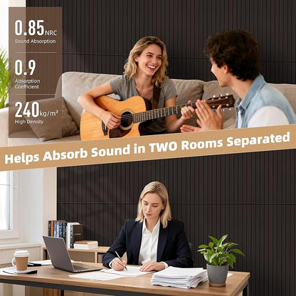 TO-TH Wood-Look Sound Panels, 4 Pack 47.2” x 23.6” Soundproof Wall Panels - Image 4