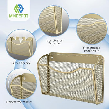 MINDEPOT Wall File Organizer, Hanging Wall Mounted File Folder Binder Holder - Image 3