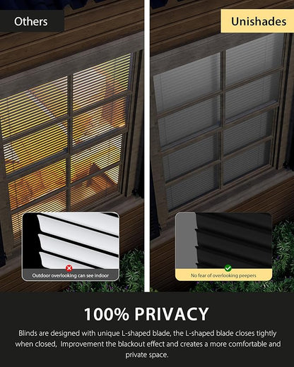 UNISHADES No Drill Blinds for Windows 1" Vinyl L-Shaped Slats Cordless Mini - Image 3
