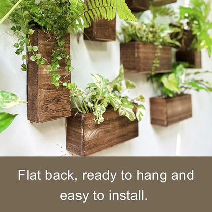 LaLaGreen Wood Planter Box for Plants Wooden Hanging Wall Planters for Indoor - Image 6