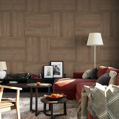 4-Piece Wood Slat Wall Panel for Interior Wall Decor Noise Cancelling 47.2" x - Image 8