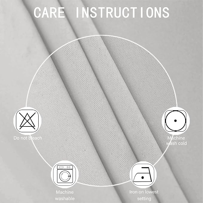 LEMOMO Light Grey Blackout Curtains 66 x 63 Inch Length/Set of 2 Curtain - Image 4