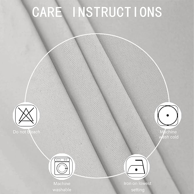 LEMOMO Light Grey Blackout Curtains 34 x 54 Inch Length/Set of 2 Curtain - Image 4