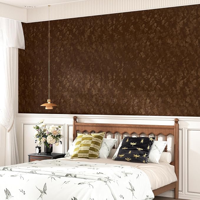 Wallercity Brown Peel and Stick Flocking Fabric Contact Paper - Image 3