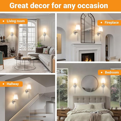 Battery Operated Wall Sconces Set Of 2, Wireless Battery Wall Light - Image 8