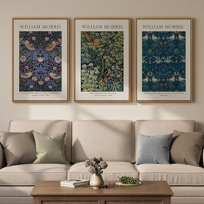 Large Framed Vintage William Morris Wall Art by Cuspin