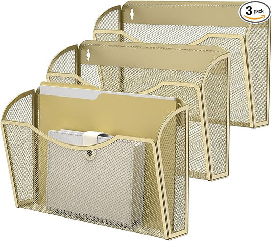 MINDEPOT Wall File Organizer, Hanging Wall Mounted File Folder Binder Holder by MINDEPOT