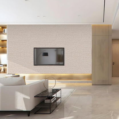 15.75"x787.4" Beige Grasscloth Wallpaper Peel and Stick Removable Textured Wall - Image 8