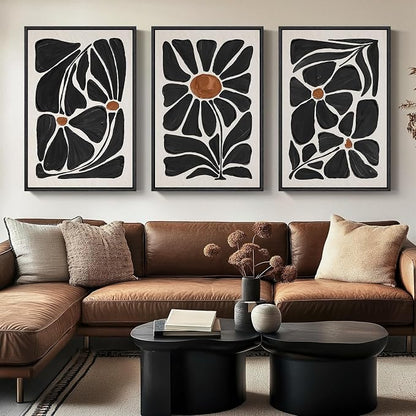Large Framed Boho Floral Wall Art by Cuspin