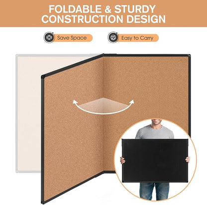 Extra Large Cork Bulletin Board 48" X 48", Foldable Notice Pin Board - Image 4