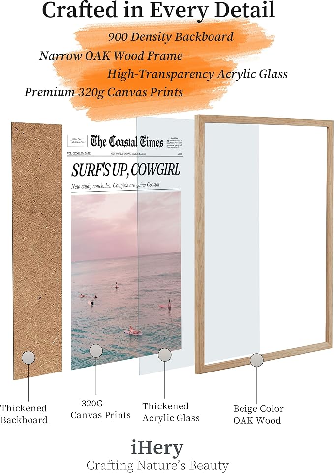 iHery Framed Trendy Coastal Cowgirl NewsPaper Wall Art Prints, New York News - Image 4