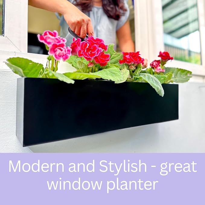 LaLaGreen Wall Planters for Outdoor Plants Carbon Steel Black Metal Hanging - Image 3