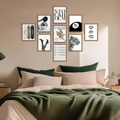Stockholm Style 9 Pcs Fashion Gallery Wall Art Set, Modern Editorial Leopard - Image 3