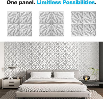 Art3d 33-Pack 3D Wall Panel for Interior Wall Décor, Diamond Textured PVC - Image 6