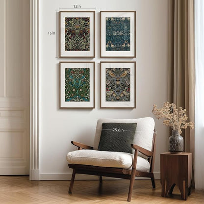 Framed William Morris Wall Art Set of 4, Vintage Botanical Floral Bird Prints - Image 8