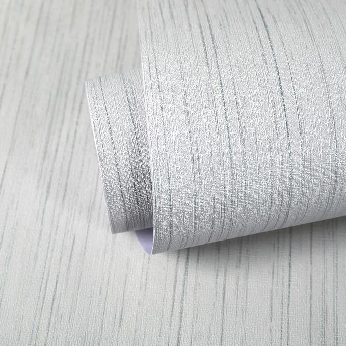 Beige Grey Grasscloth Peel and Stick Wallpaper 15.74" X 118.11" Boho Textured by MANONIRIA