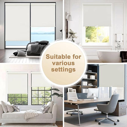 SUNOFF No Drill Tools Cordless Blackout Roller Shades Blinds - Image 4