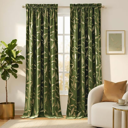 NICETOWN Olive Green Velvet Curtains by NICETOWN