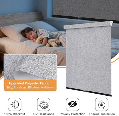 AOSKY No Drill Cordless Blackout Roller Shades - Image 6