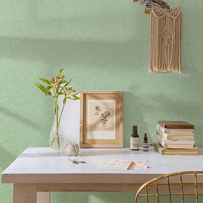 Abyssaly Green Peel and Stick Wallpaper Embossed Silk Textured Wallpaper 15.7" - Image 2