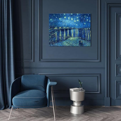 1 KINGO Van Gogh Canvas Wall Art: Starry Night over the Rhône Oil Painting - Image 5