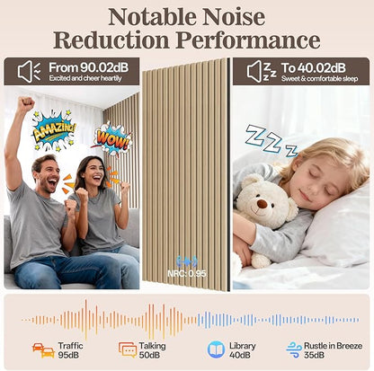 4 Pack Wood Panels for Wall, 47.24" x 23.81" Acoustic Wood Slat Wall Panel for - Image 4