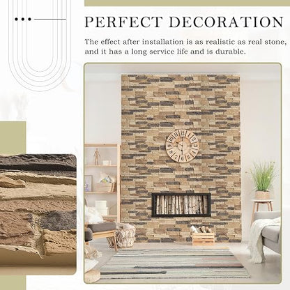 4 Pack Faux Stone Panels Interior 45.6''l x 11.8''h x 0.98''d Faux Siding - Image 3