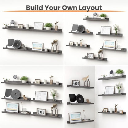 upsimples Floating Shelves for Wall, 23.6 Inch Shelves for Decor Storage Set of - Image 4