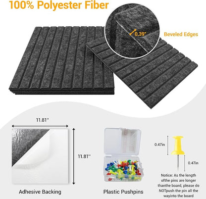 Cork Board Tiles for Wall with Push Pins, Removable 36" x 24" Slat Bulletin - Image 4